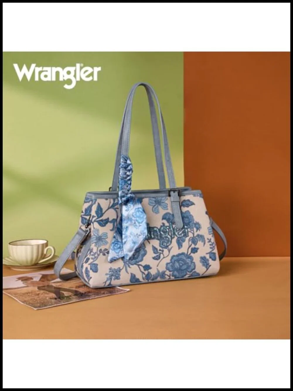 Vintage Embroidered PU Leather Satchel with Crossbody Strap